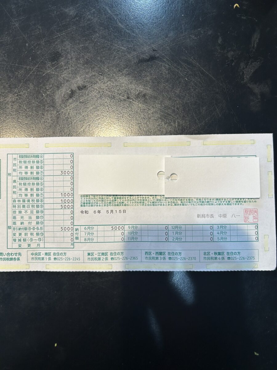 令和6年の課税通知書
